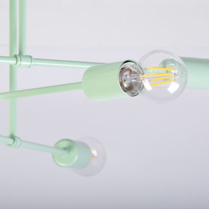 Přisazený lustr CAMBRIDGE 6xE27/15W/230V zelená