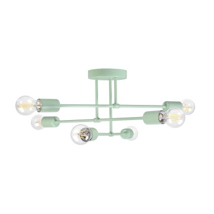 Přisazený lustr CAMBRIDGE 6xE27/15W/230V zelená
