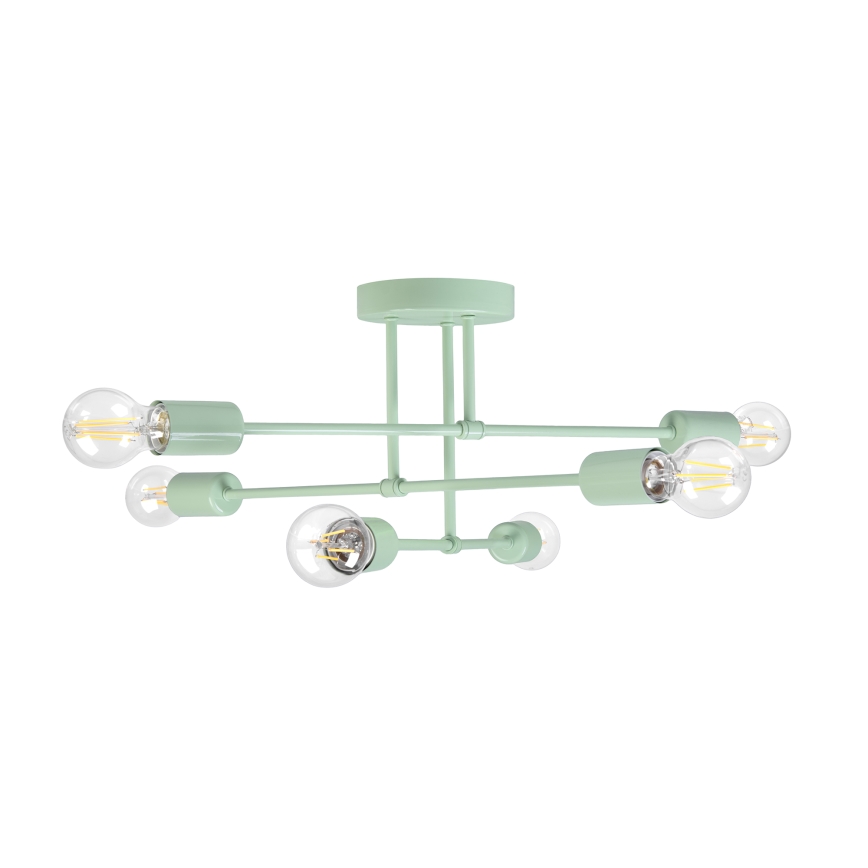 Přisazený lustr CAMBRIDGE 6xE27/15W/230V zelená