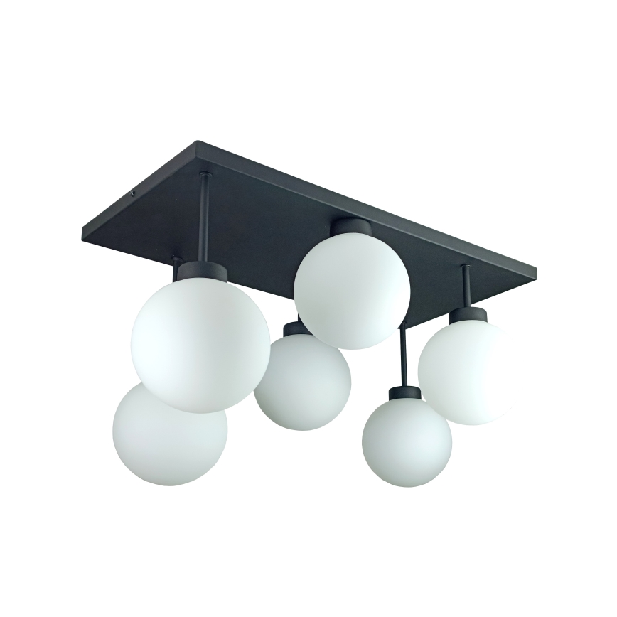 Přisazený lustr DEA 6xE14/60W/230V černá/bílá