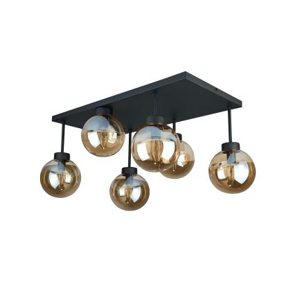 Přisazený lustr DEA 6xE14/60W/230V černá/kouřová béžová