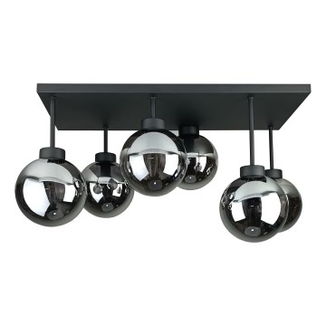 Přisazený lustr DEA 6xE14/60W/230V černá/kouřová černá
