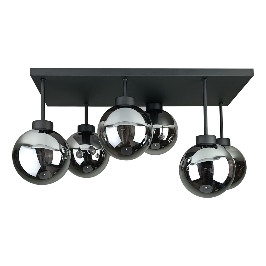 Přisazený lustr DEA 6xE14/60W/230V černá/kouřová černá