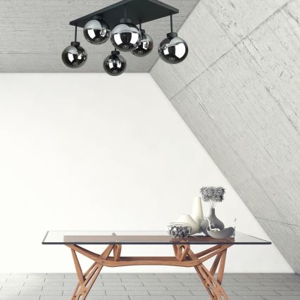 Přisazený lustr DEA 6xE14/60W/230V černá/kouřová černá