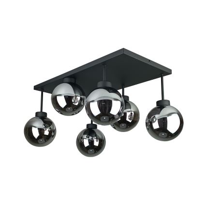 Přisazený lustr DEA 6xE14/60W/230V černá/kouřová černá