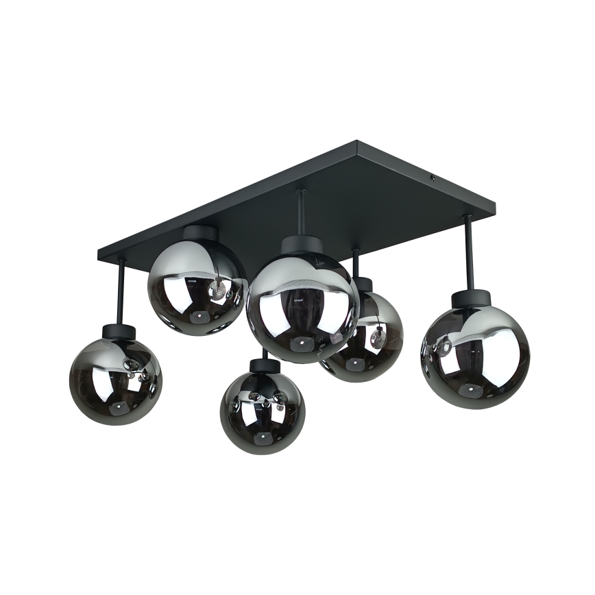 Přisazený lustr DEA 6xE14/60W/230V černá/kouřová černá