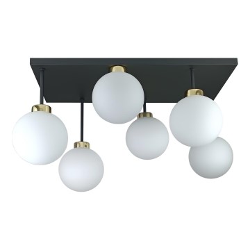 Přisazený lustr DEA 6xE14/60W/230V černá/zlatá/bílá