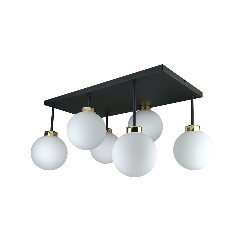 Přisazený lustr DEA 6xE14/60W/230V černá/zlatá/bílá