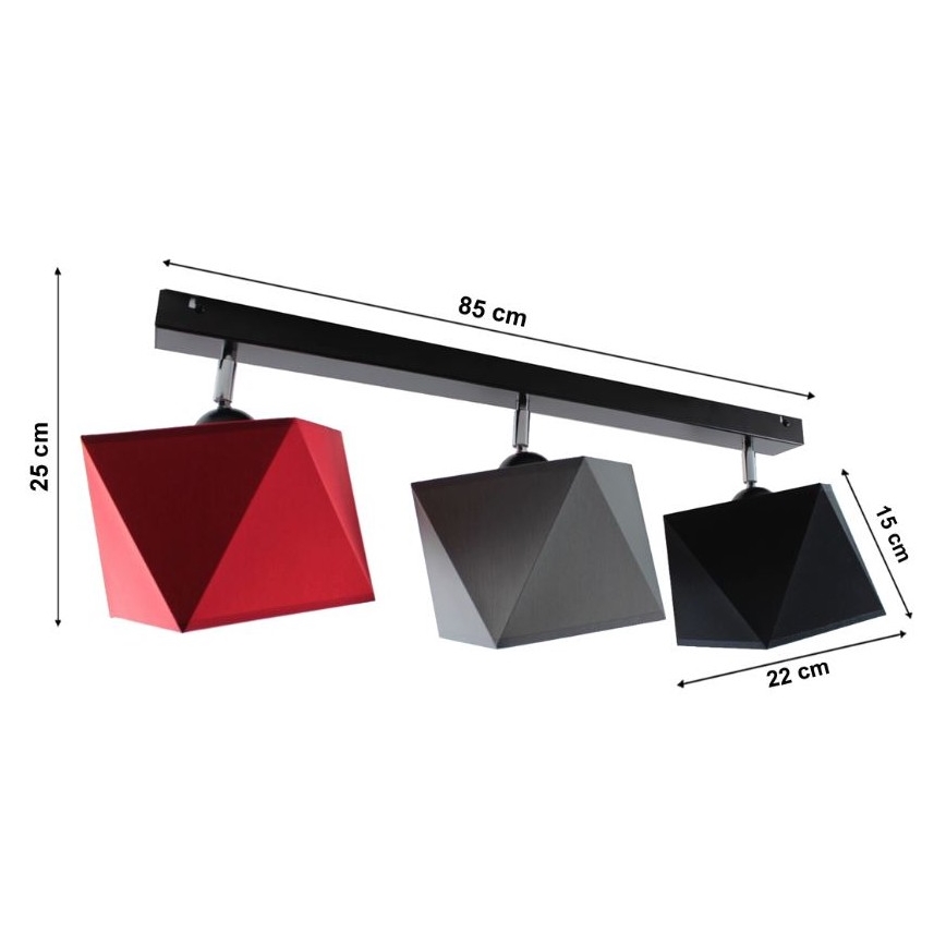 Přisazený lustr DIAMENT 3xE27/60W/230V