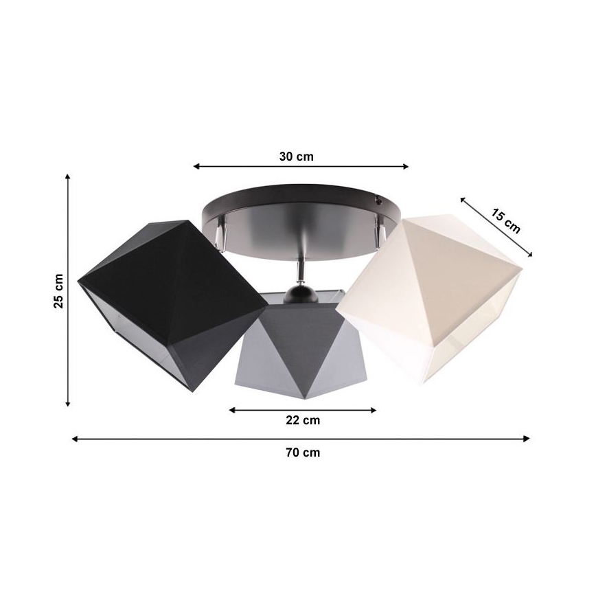 Přisazený lustr DIAMENT 3xE27/60W/230V