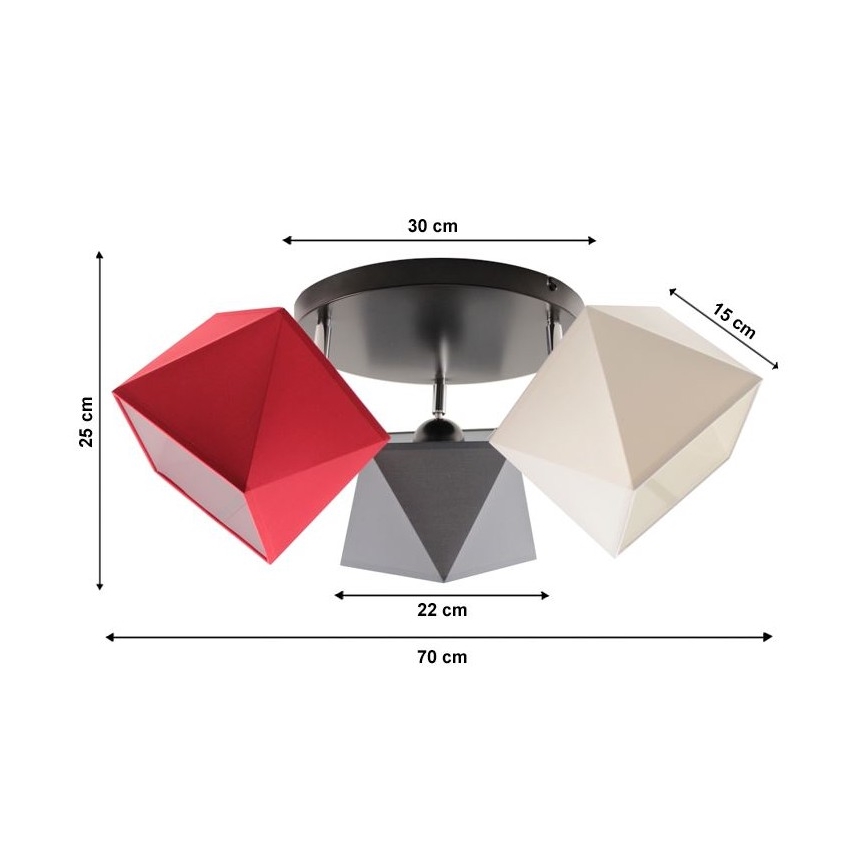 Přisazený lustr DIAMENT 3xE27/60W/230V