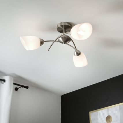 Přisazený lustr DONNA 3xE27/60W/230V nikl