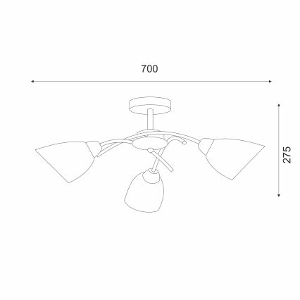 Přisazený lustr DONNA 3xE27/60W/230V nikl
