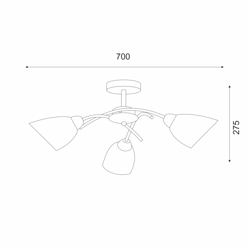 Přisazený lustr DONNA 3xE27/60W/230V nikl