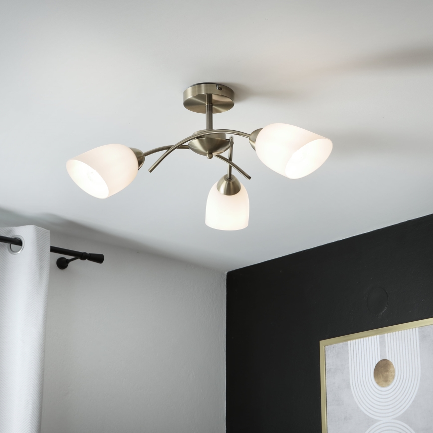 Přisazený lustr DONNA 3xE27/60W/230V patina