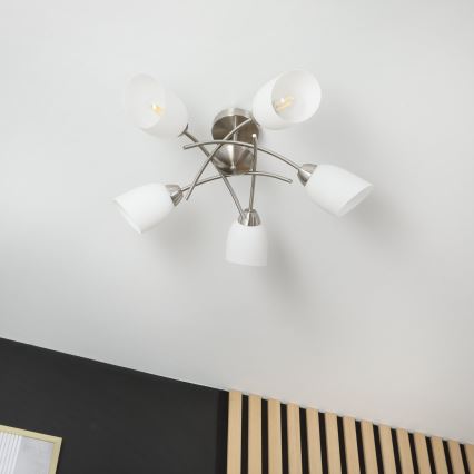 Přisazený lustr DONNA 5xE27/60W/230V nikl