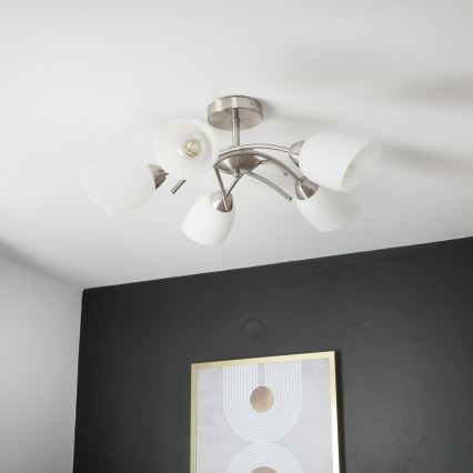 Přisazený lustr DONNA 5xE27/60W/230V nikl