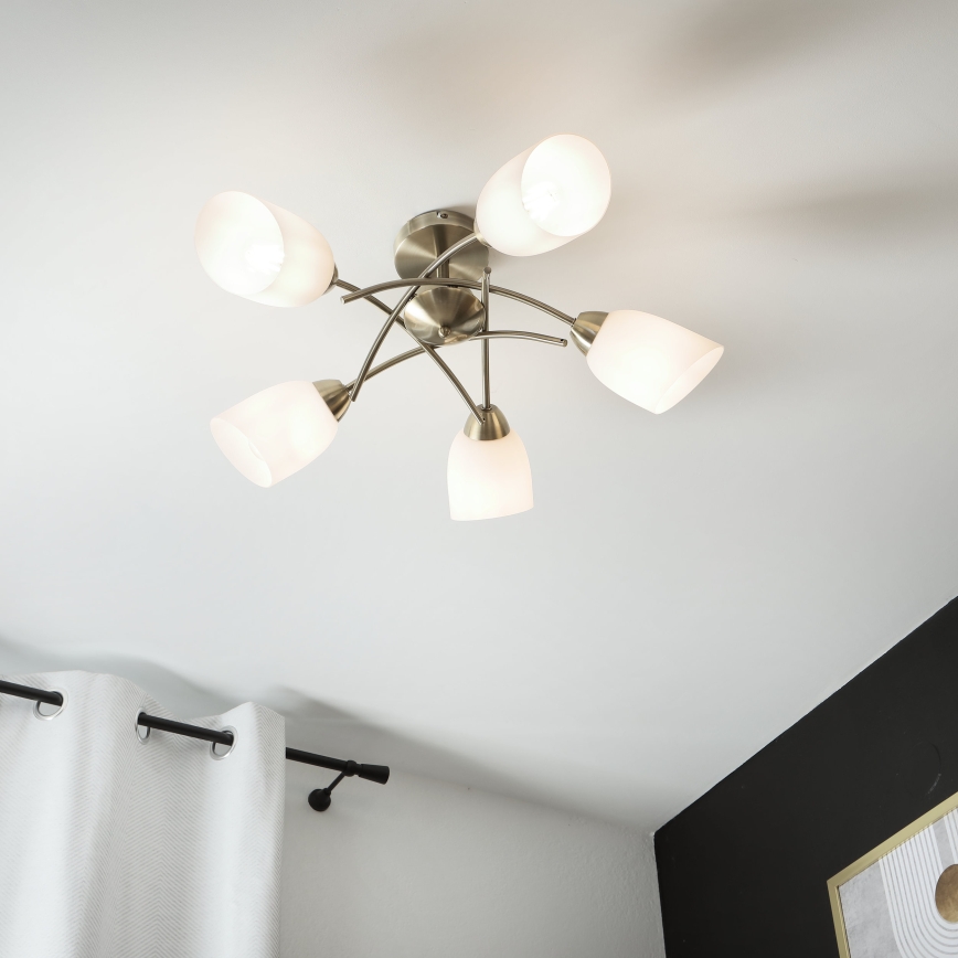 Přisazený lustr DONNA 5xE27/60W/230V patina