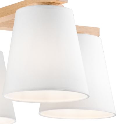 Přisazený lustr ELLIE 5xE27/60W/230V bílá/buk
