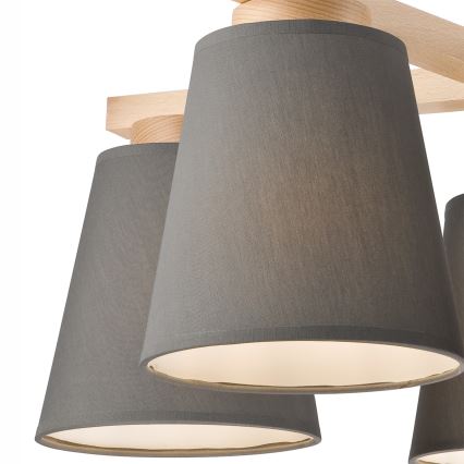 Přisazený lustr ELLIE 5xE27/60W/230V šedá/buk