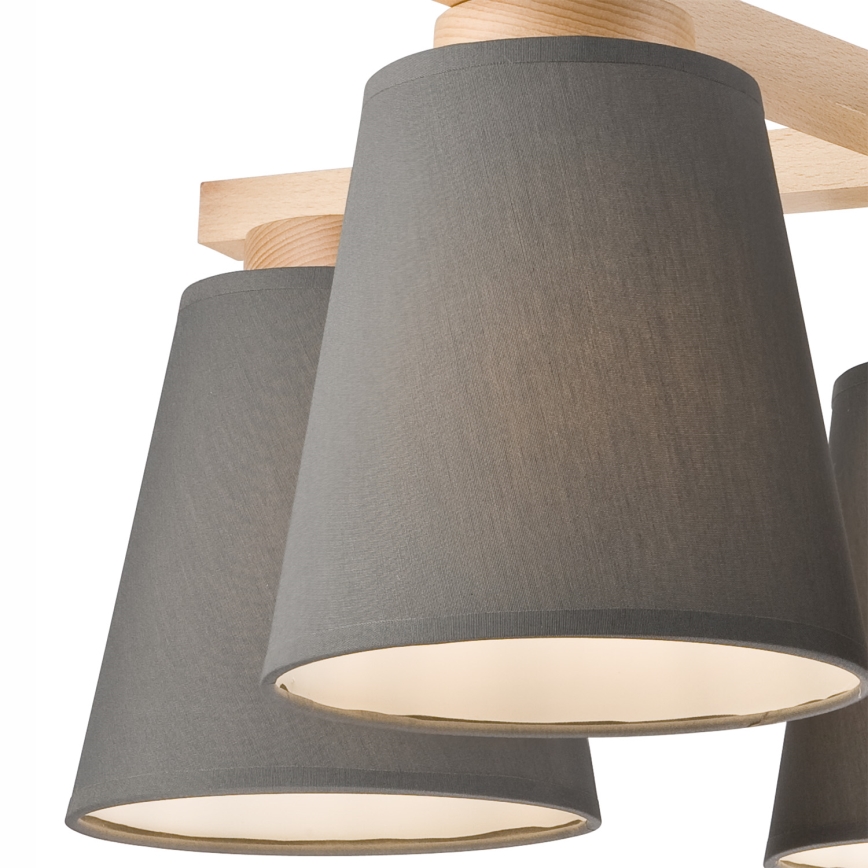 Přisazený lustr ELLIE 5xE27/60W/230V šedá/buk