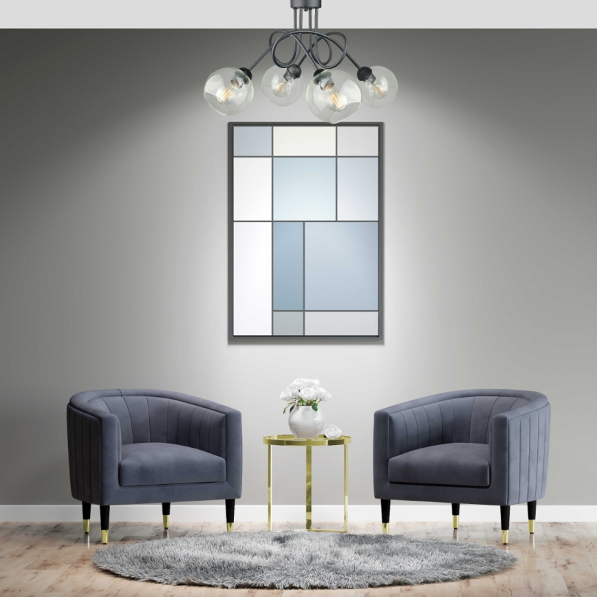 Přisazený lustr EVIE 4xE27/60W/230V antracit/čirá