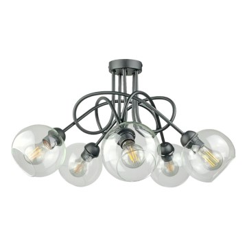 Přisazený lustr EVIE 5xE27/60W/230V antracit/čirá