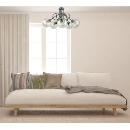 Přisazený lustr EVIE 5xE27/60W/230V antracit/čirá