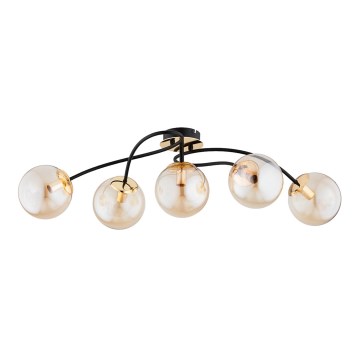Přisazený lustr GILIAN 5xE14/40W/230V černá/zlatá