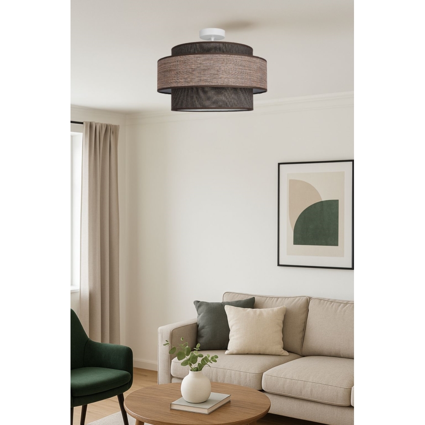 Přisazený lustr GRACE 1xE27/60W/230V hnědá/béžová