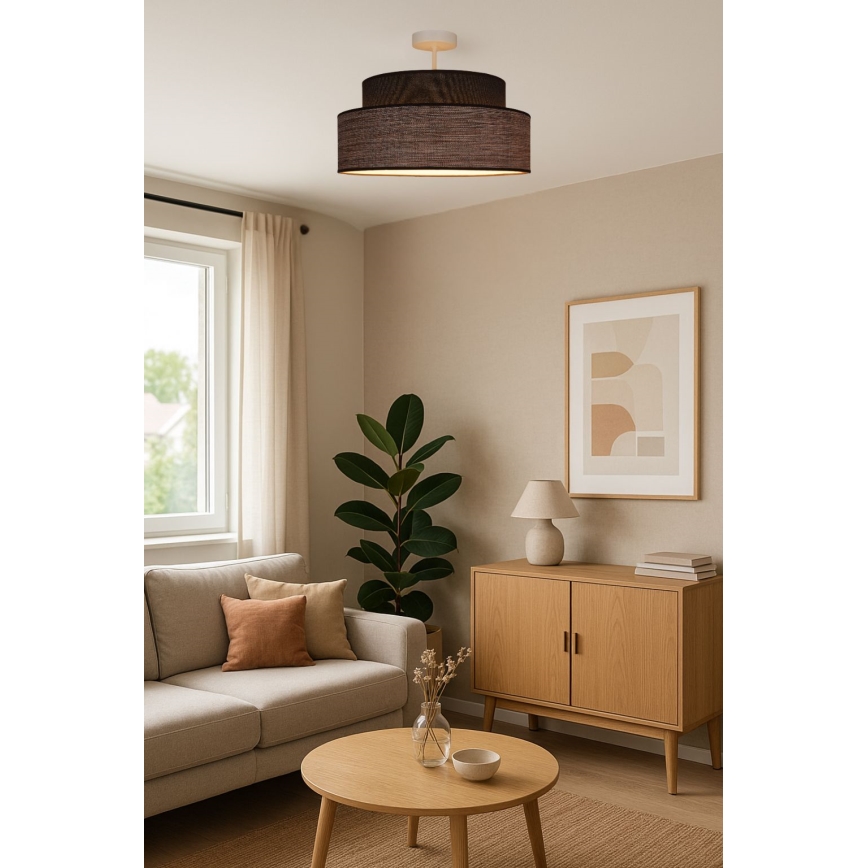 Přisazený lustr GRACE 1xE27/60W/230V pr. 40 cm hnědá/béžová