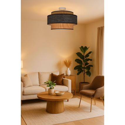 Přisazený lustr GRACE 1xE27/60W/230V pr. 40 cm krémová/hnědá