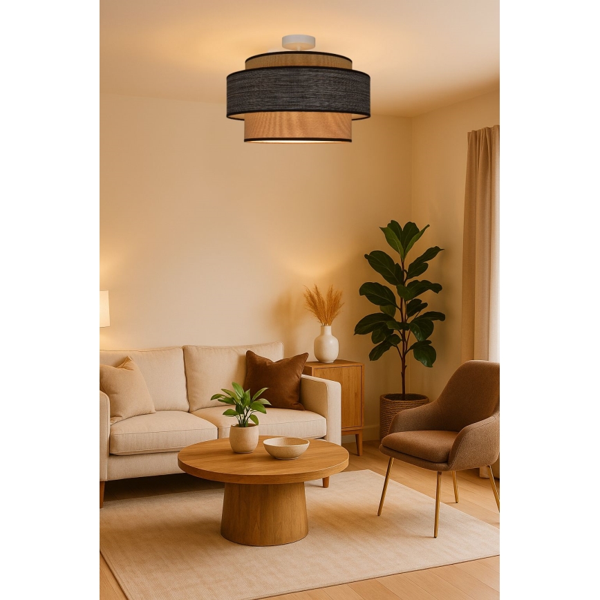 Přisazený lustr GRACE 1xE27/60W/230V pr. 40 cm krémová/hnědá