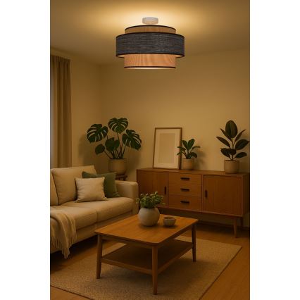 Přisazený lustr GRACE 1xE27/60W/230V pr. 40 cm krémová/hnědá