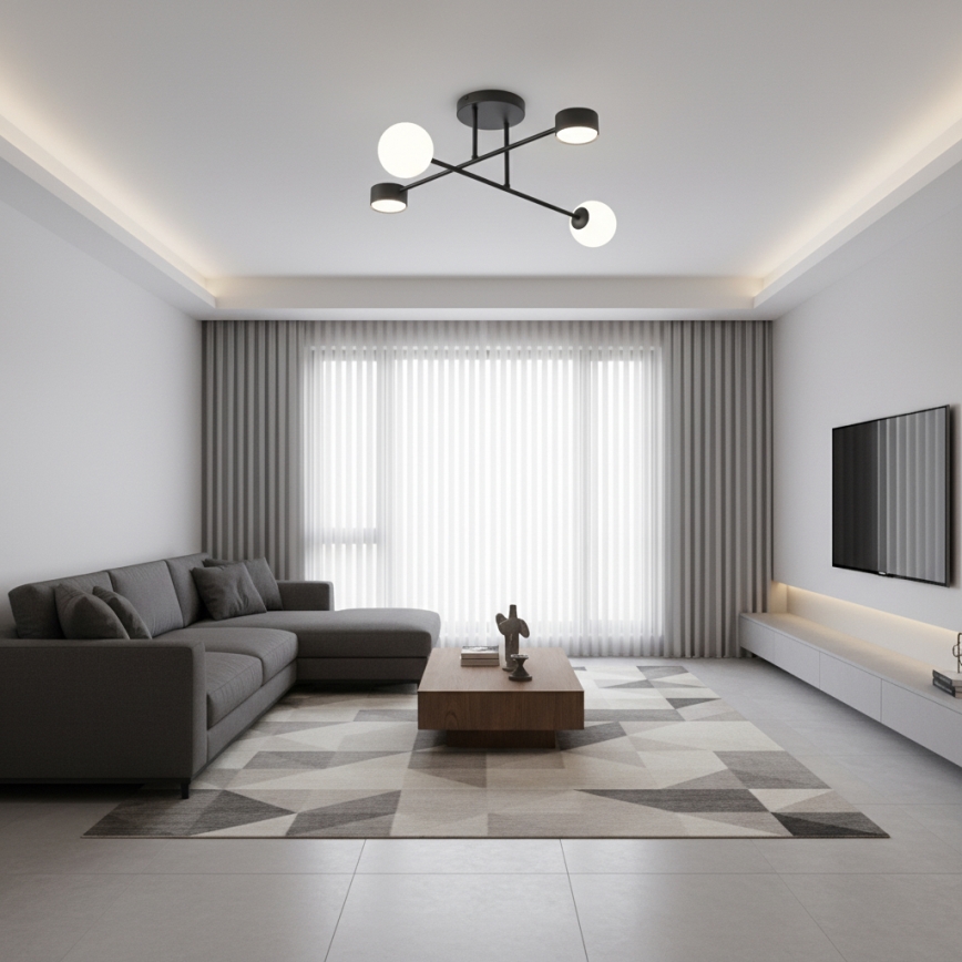 Přisazený lustr HOLON 2xG9/8W/230V + 2xGX53/12W černá