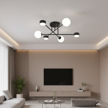 Přisazený lustr HOLON 3xG9/8W/230V + 3xGX53/12W černá