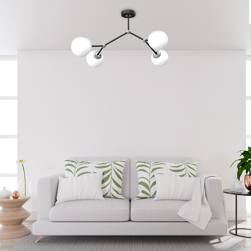 Přisazený lustr JOY 4xE14/40W/230V černá/lesklý chrom