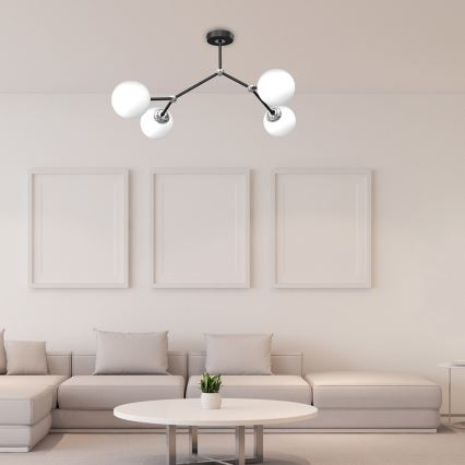 Přisazený lustr JOY 4xE14/40W/230V černá/lesklý chrom