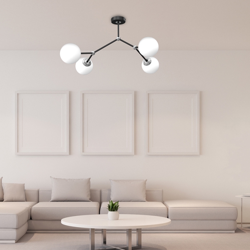 Přisazený lustr JOY 4xE14/40W/230V černá/lesklý chrom