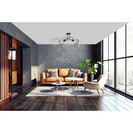 Přisazený lustr KARO 2xE27/15W/230V černá