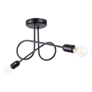 Přisazený lustr LOOP 2xE27/15W/230V černá