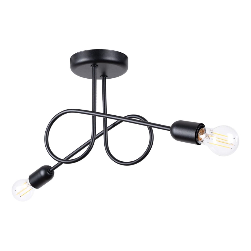 Přisazený lustr LOOP 2xE27/15W/230V černá