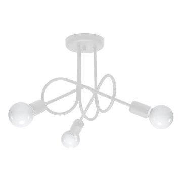 Přisazený lustr LOOP 3xE27/15W/230V bílá