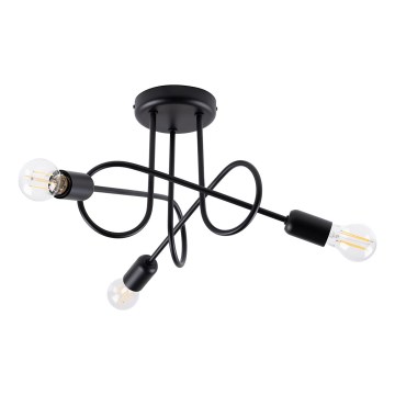 Přisazený lustr LOOP 3xE27/15W/230V černá