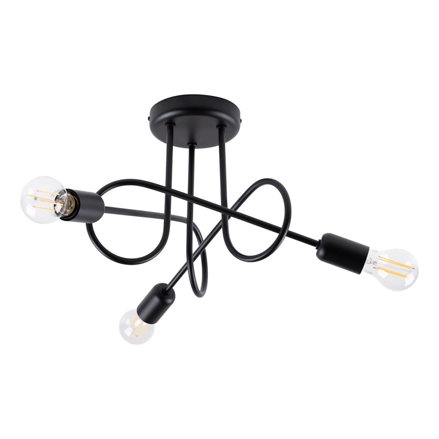 Přisazený lustr LOOP 3xE27/15W/230V černá