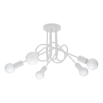 Přisazený lustr LOOP 5xE27/15W/230V bílá