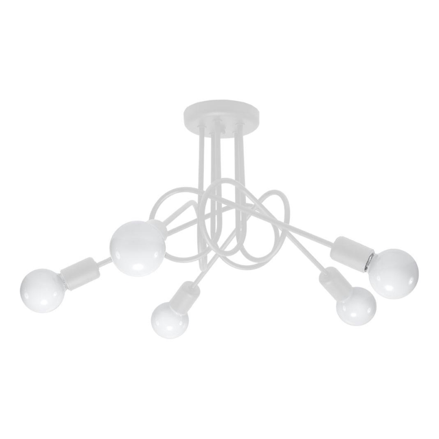 Přisazený lustr LOOP 5xE27/15W/230V bílá