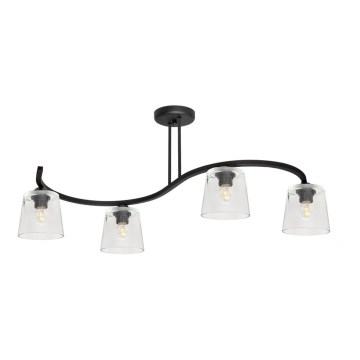 Přisazený lustr LUCEA 4xE27/15W/230V černá/čirá