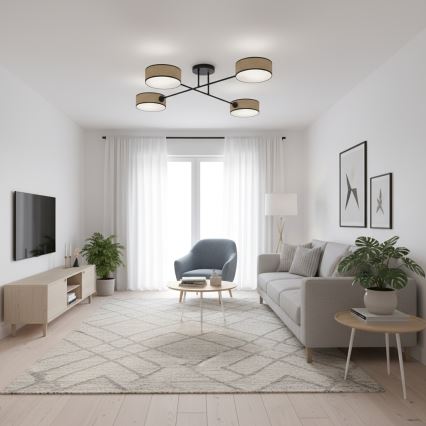 Přisazený lustr MAGA 4xE14/10W/230V béžová