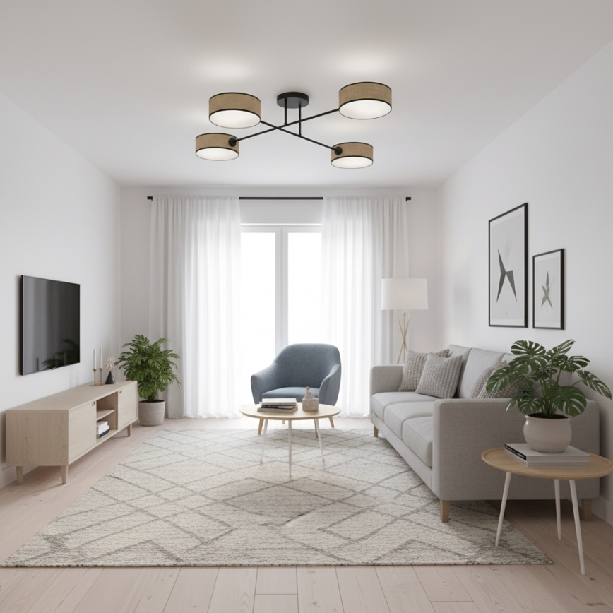 Přisazený lustr MAGA 4xE14/10W/230V béžová